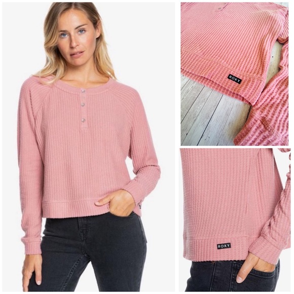 Roxy Tops - Roxy Take It Home Waffle Knit Top